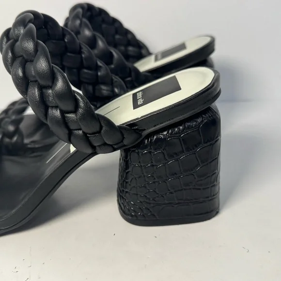 Dolce Vita Black Braided Block Heel Sandal 8 - Picture 6 of 10